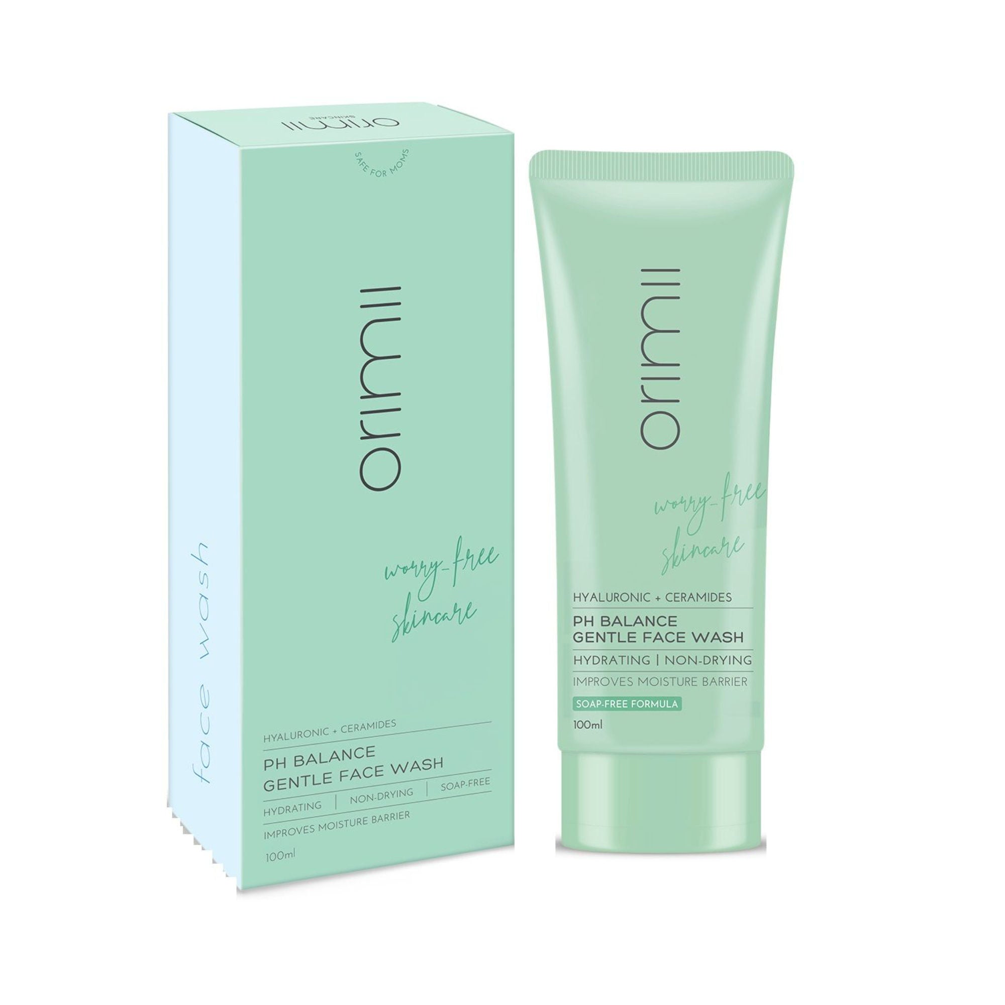 Orimii Hyaluronic + Ceramides PH Balance Gentle Face Wash - Non-Comedogenic, Pregnancy Safe