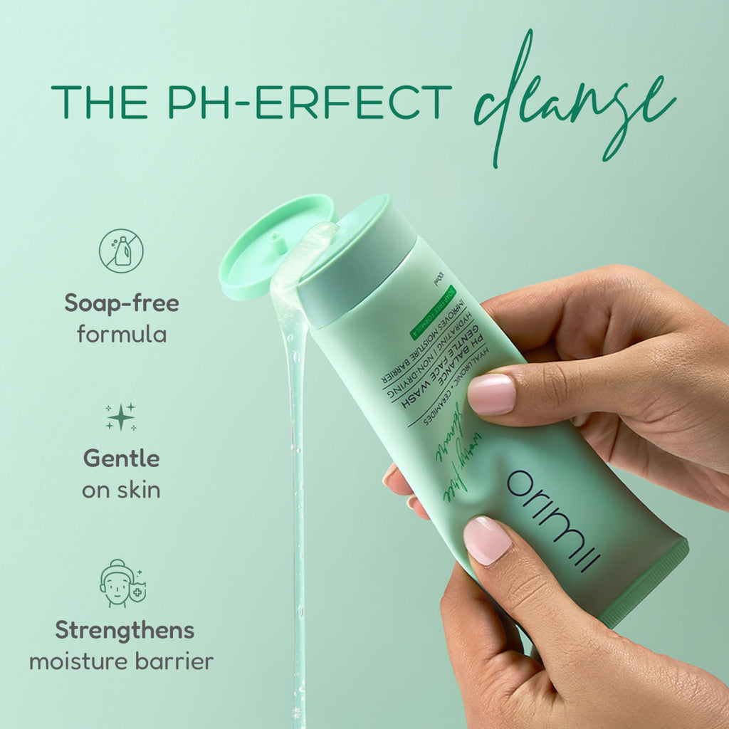 Orimii Hyaluronic + Ceramides PH Balance Gentle Face Wash - Non-Comedogenic, Pregnancy Safe