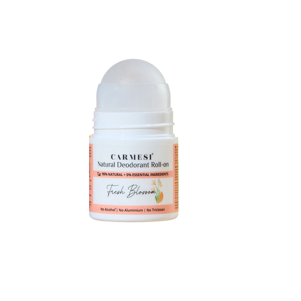 Carmesi Natural Underarms Roll On Deodorant For Women - Fresh Blossom, No Alcohol Or Aluminium