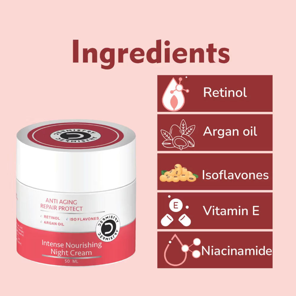 DERMISTRY Anti Aging Collagen Retinol Night Moisturizer Face Cream for Ageing Skin & Wrinkles Repair