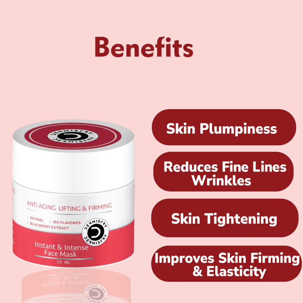 DERMISTRY Anti Aging Retinol Collagen Boost Face Pack Mask Instant Tightening Firming Glowing Skin