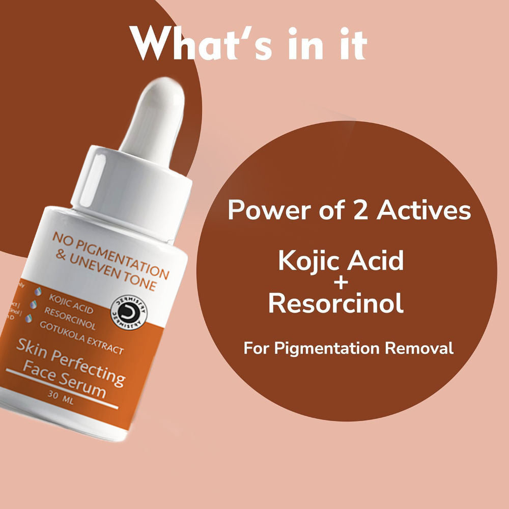DERMISTRY 2% Kojic Acid Face Serum Pigmentation Dark Spots Removal Whitening Glowing Skin Fairness