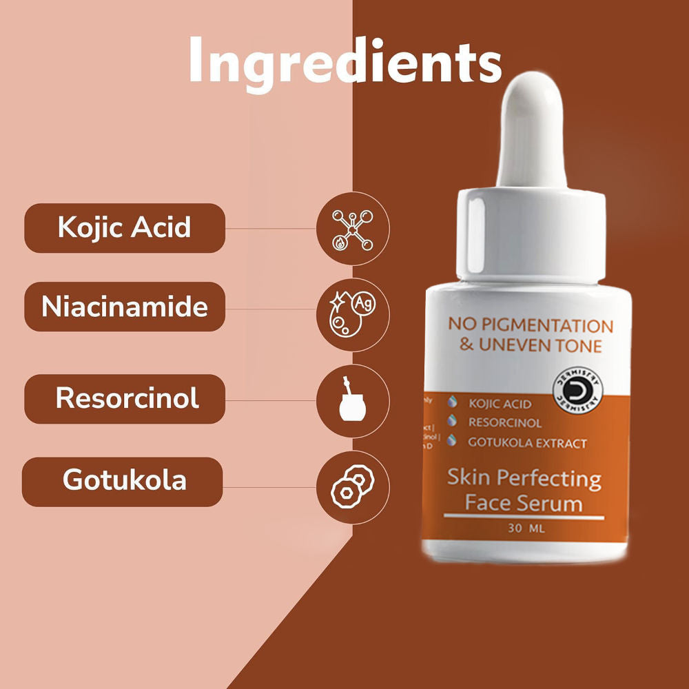 DERMISTRY 2% Kojic Acid Face Serum Pigmentation Dark Spots Removal Whitening Glowing Skin Fairness