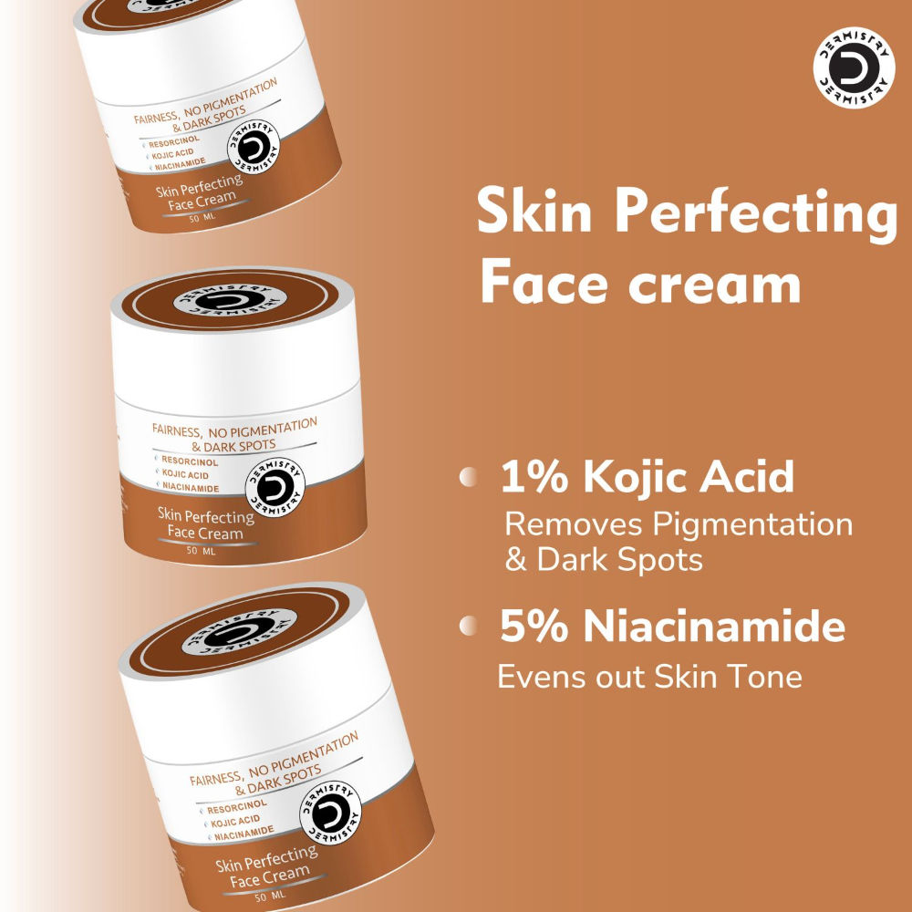 DERMISTRY Kojic Acid Face Cream Pigmentation Tan Removal Glowing Skin Whitening Lightening Fairness