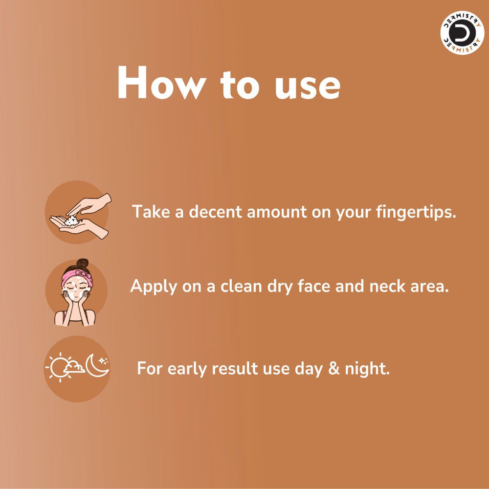 DERMISTRY Kojic Acid Face Cream Pigmentation Tan Removal Glowing Skin Whitening Lightening Fairness