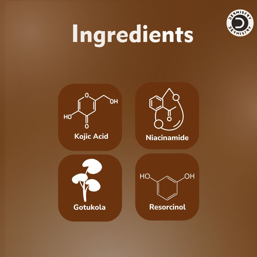 DERMISTRY Kojic Acid Face Wash Pigmentation Dark Spots Tan Removal Glowing Skin Lightening Whitening