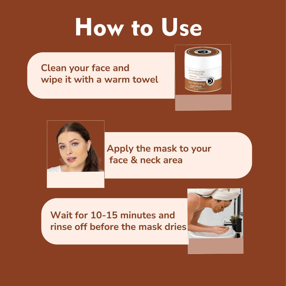 DERMISTRY Kojic Acid Pigmentation De D Tan Dark Spots Removal Skin Whitening Glowing Face Pack Mask