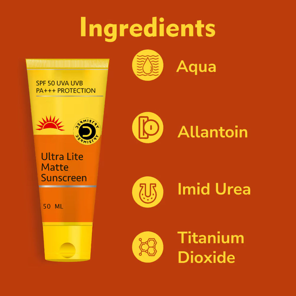 DERMISTRY SPF 50 UV Sunscreen Oil Free Water Based Sun Care for Oily Acne Prone & Sensitive Skin