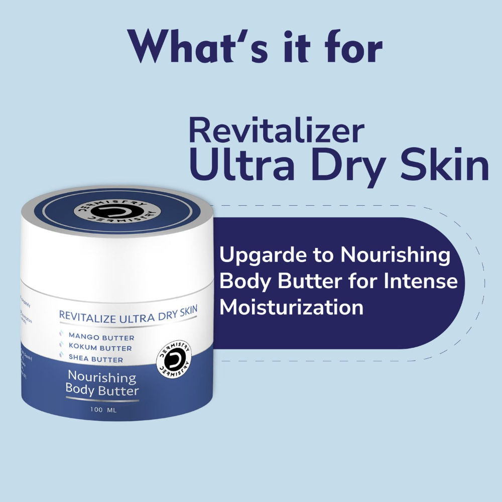 DERMISTRY Body Butter For Dry & Very Dry Skin Deep Hydration Moisturizer With Coffee Shea Butter