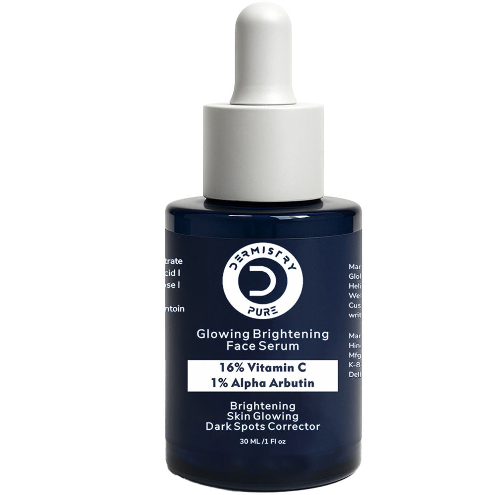 DERMISTRY 16% Vitamin C 1% Alpha Face Serum For Dark Spots Dull Skin Tone Glowing Skin Fairness