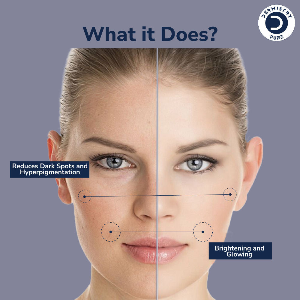DERMISTRY 16% Vitamin C 1% Alpha Face Serum For Dark Spots Dull Skin Tone Glowing Skin Fairness