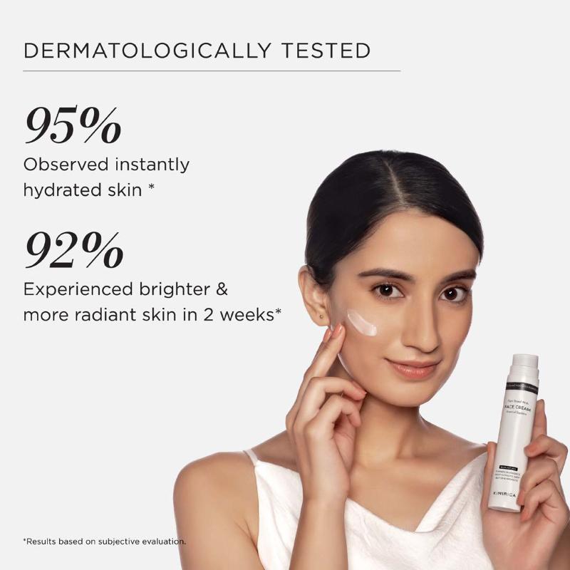 Kimirica Brightening And Hydrating Face Cream With Plant Based AHA, Squalane, Butter & Argan Oil