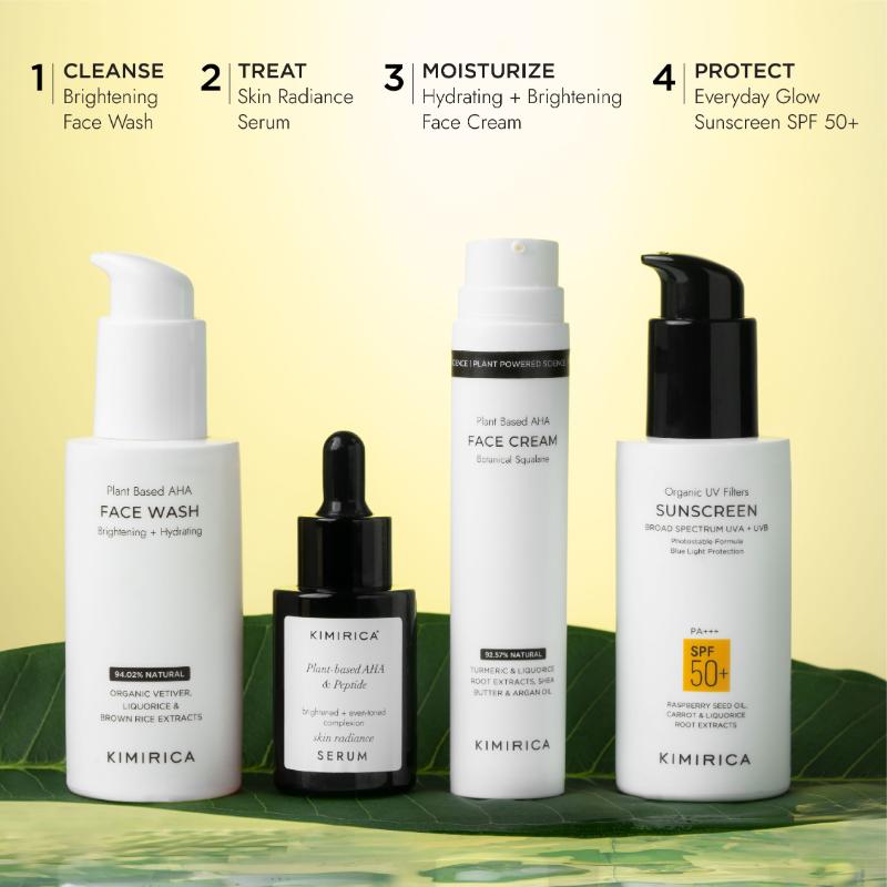 Kimirica Brightening And Hydrating Face Cream With Plant Based AHA, Squalane, Butter & Argan Oil