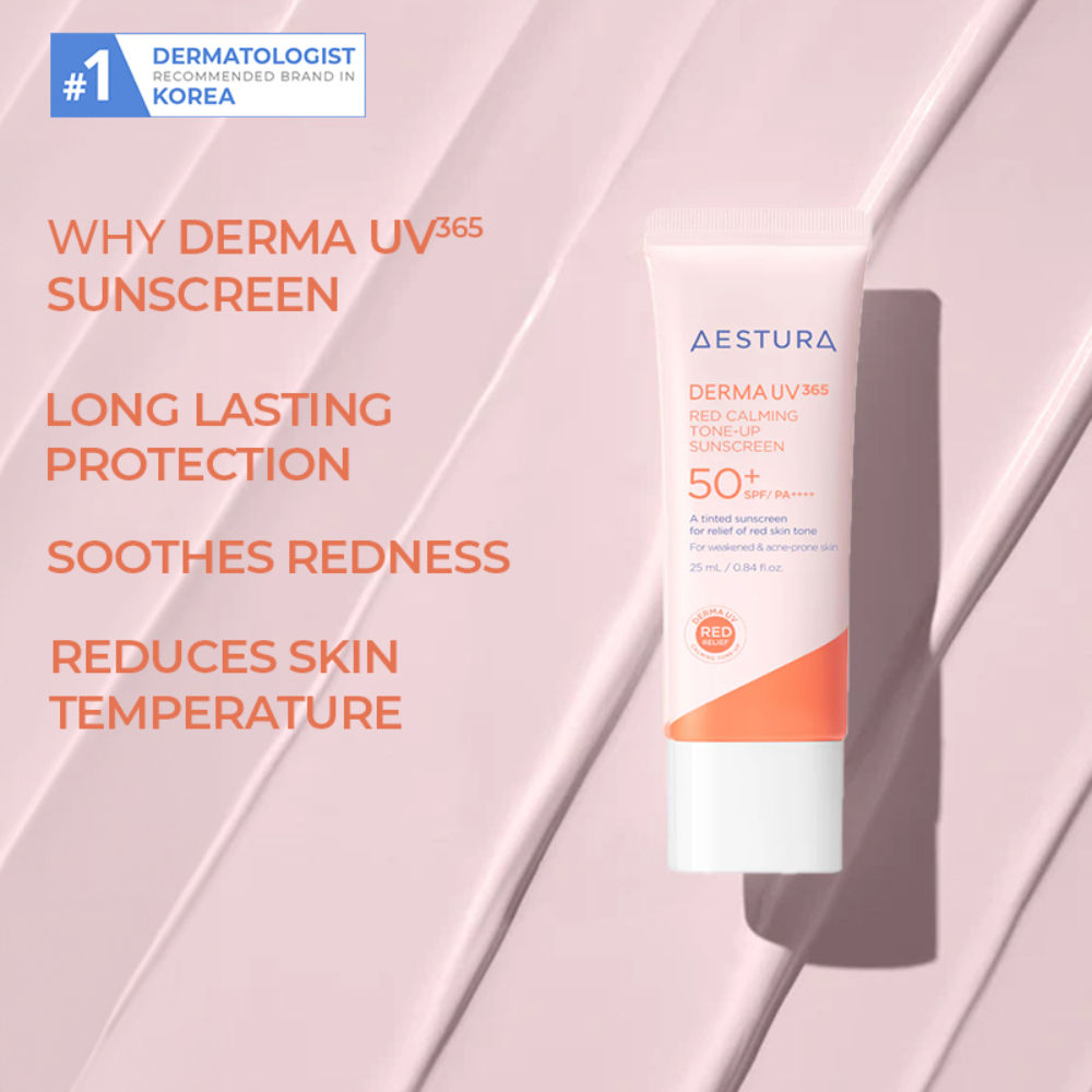 Aestura Derma UV365 Red Calming Tone - Up Sunscreen 50+ SPF/PA++++