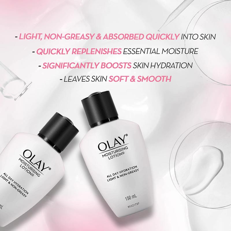 Olay Moisturising Lotion, Light Weight & Non Greasy With Coconut & Castor Seed Oil