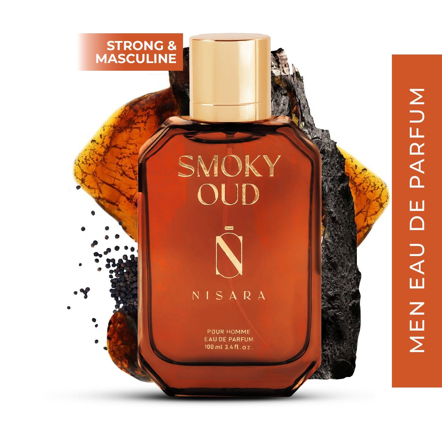 NISARA Smoky Oud - Perfume For Men,Eau De Parfum,Long Lasting Tobacco-Woody Fragrance