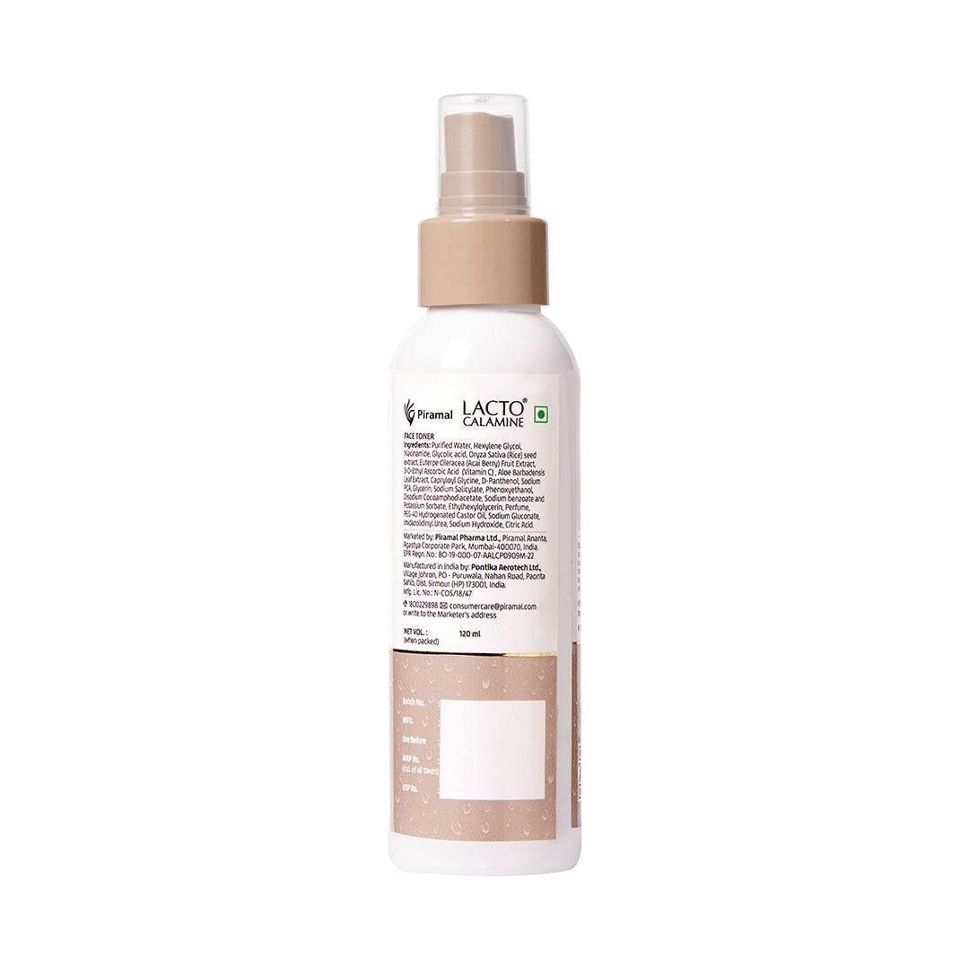 Lacto Calamine Rice Toner-Korean Glass Skin+ Smoothening Glow- Vitamin C, Glycolic Acid, Niacinamide