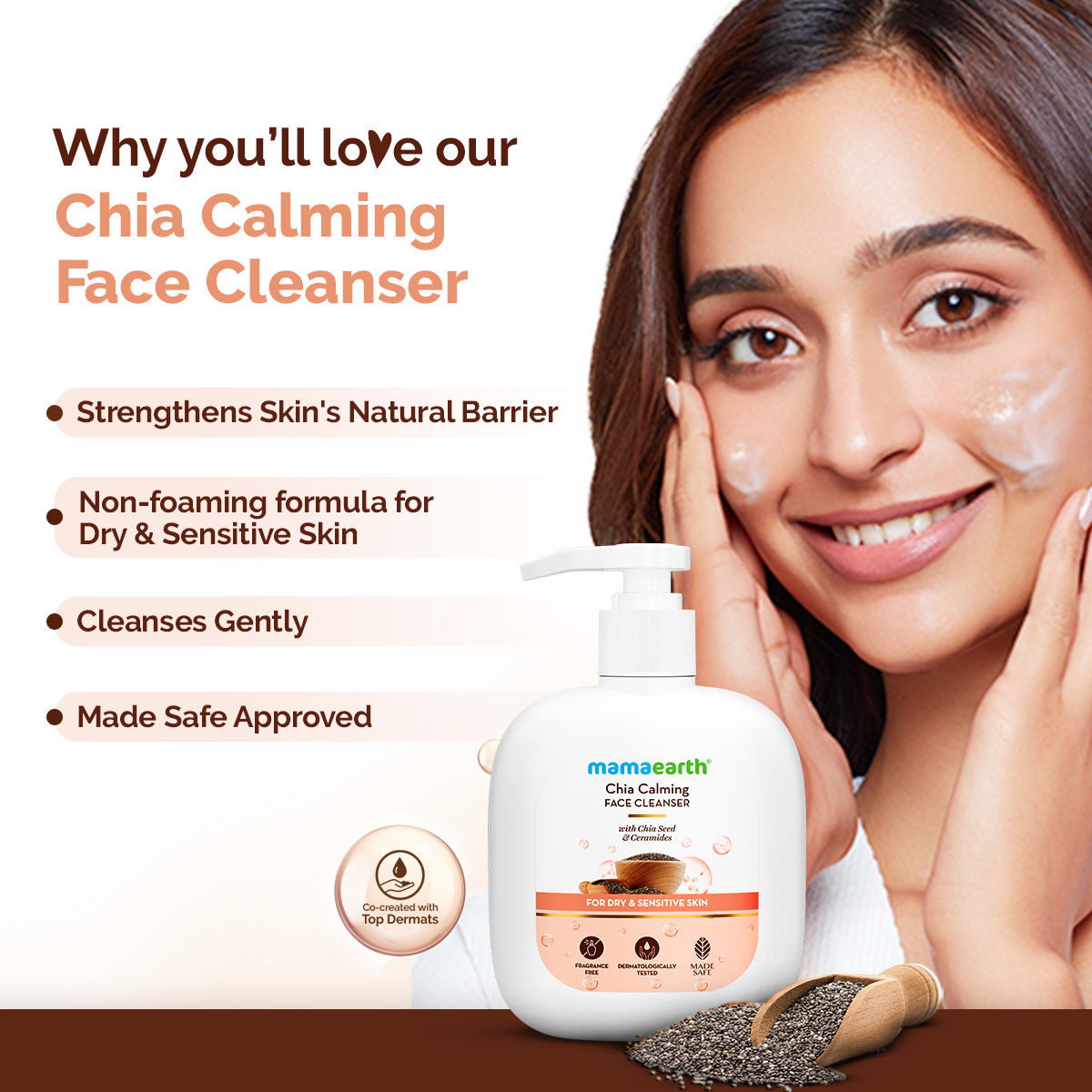 Mamaearth Chia Calming Face Cleanser for a Hydrated Glow