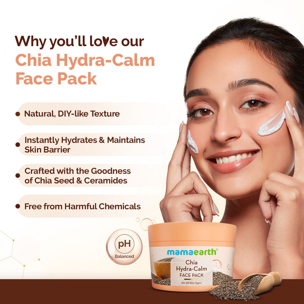 Mamaearth Chia Hydra Calm Face Pack Niacinamide & Ceramides for Hydration, Glow & Skin Brightening