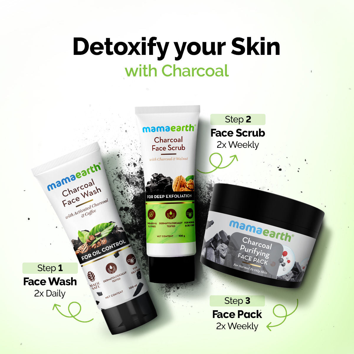 Mamaearth Charcoal Purifying Face Pack Detoxifies, Deep Cleanses, Minimizes Pores & Brightens Skin