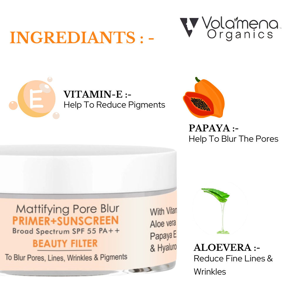 Volamena Mattifying Pore Blur Primer+Sunscreen SPF 55 PA++