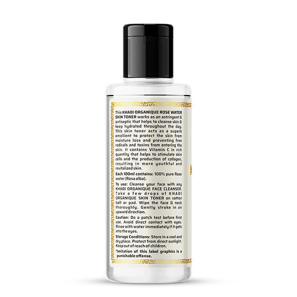 Khadi Organique Rose Water Gulab Jal Face Toner for Skin Hydrates, Moisturize & Pore Tightens