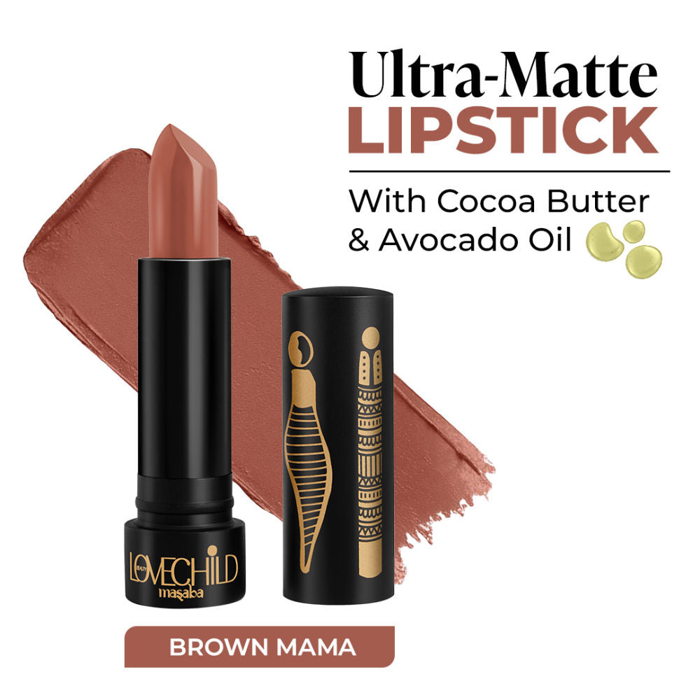 LoveChild Masaba Bare Browns Ultra Matte Transfer-proof Lipstick, Enriched with Avocado Oil & Vitamin E