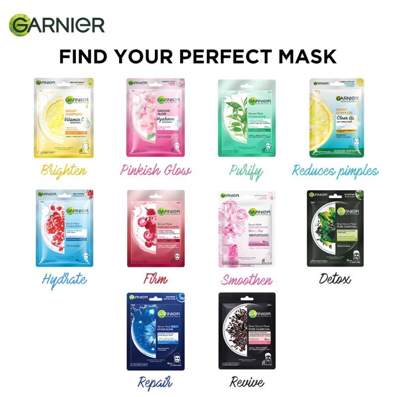 Garnier Bright Complete Anti Pimple Sheet Mask With Salicylic Acid, Niacinamide & Vitamin C Serum