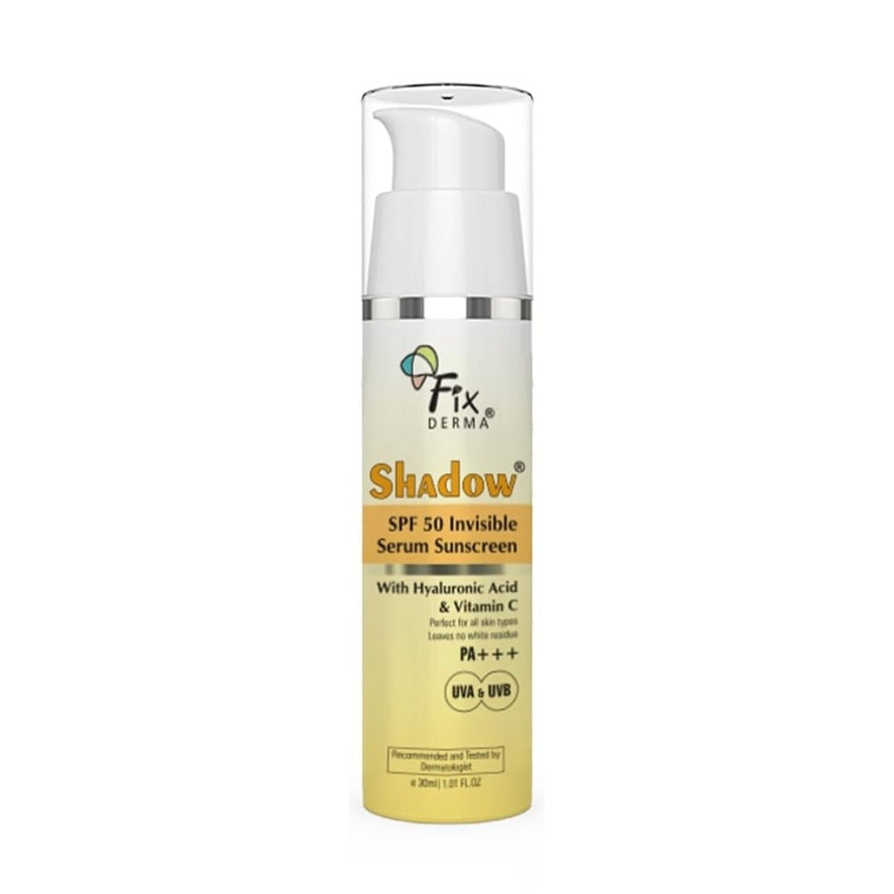FIXDERMA Shadow Invisible Serum Sunscreen SPF 50+ PA+++ |No White Cast| For All Skin Types