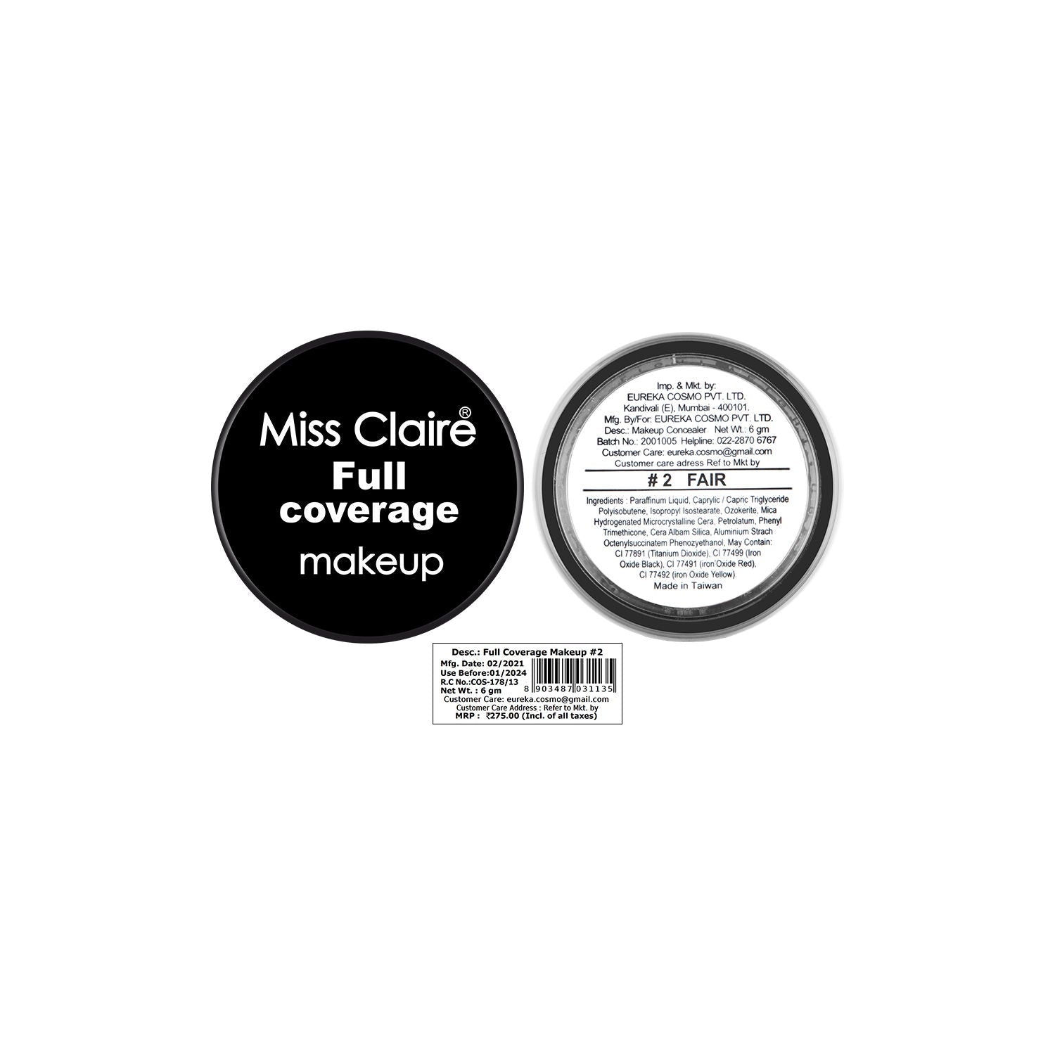 Miss Claire Full Coverage Makeup + Concealer