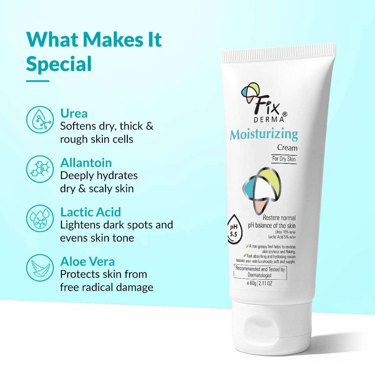 Fixderma Daily Moisturizing Cream For Hydration and Moisturization, NonComedogenic & NonGreasy