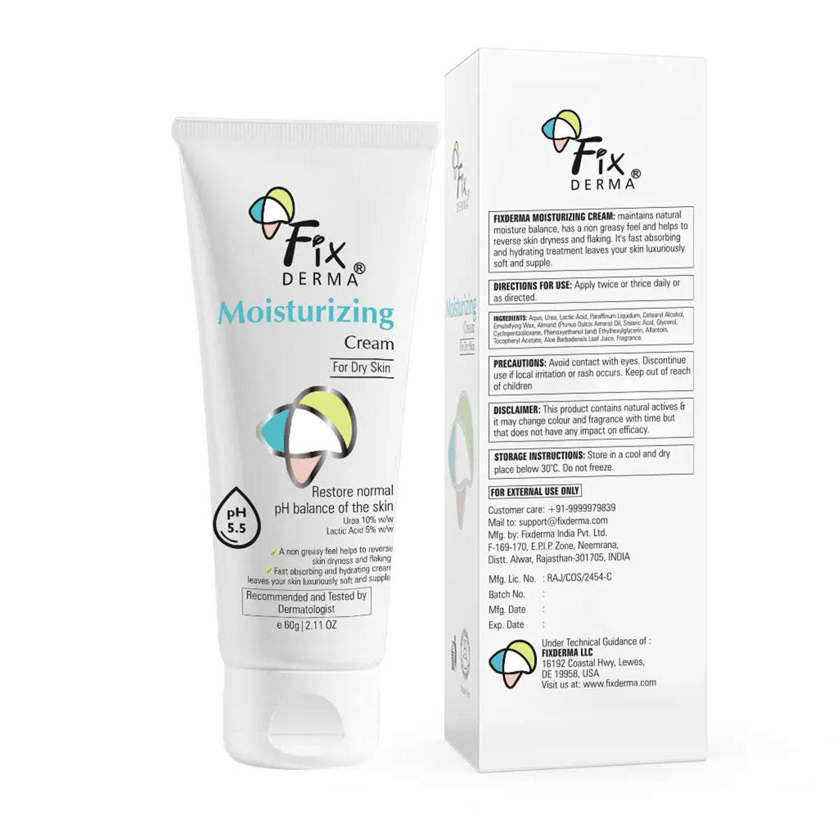 Fixderma Daily Moisturizing Cream For Hydration and Moisturization, NonComedogenic & NonGreasy
