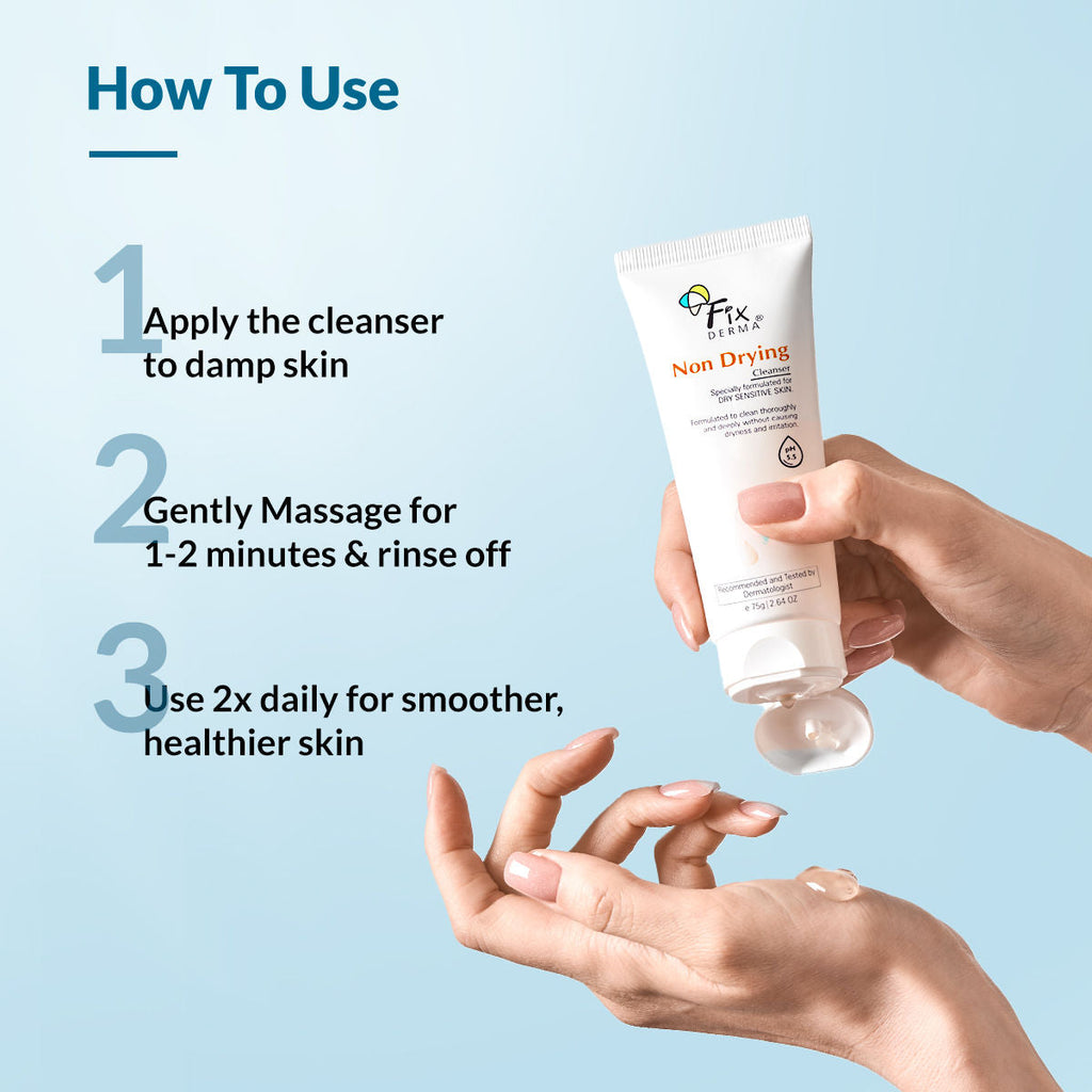 Fixderma Non Drying Cleanser, soap-free & pH Balanced, Pore-Refining, Non-irritating cleanser