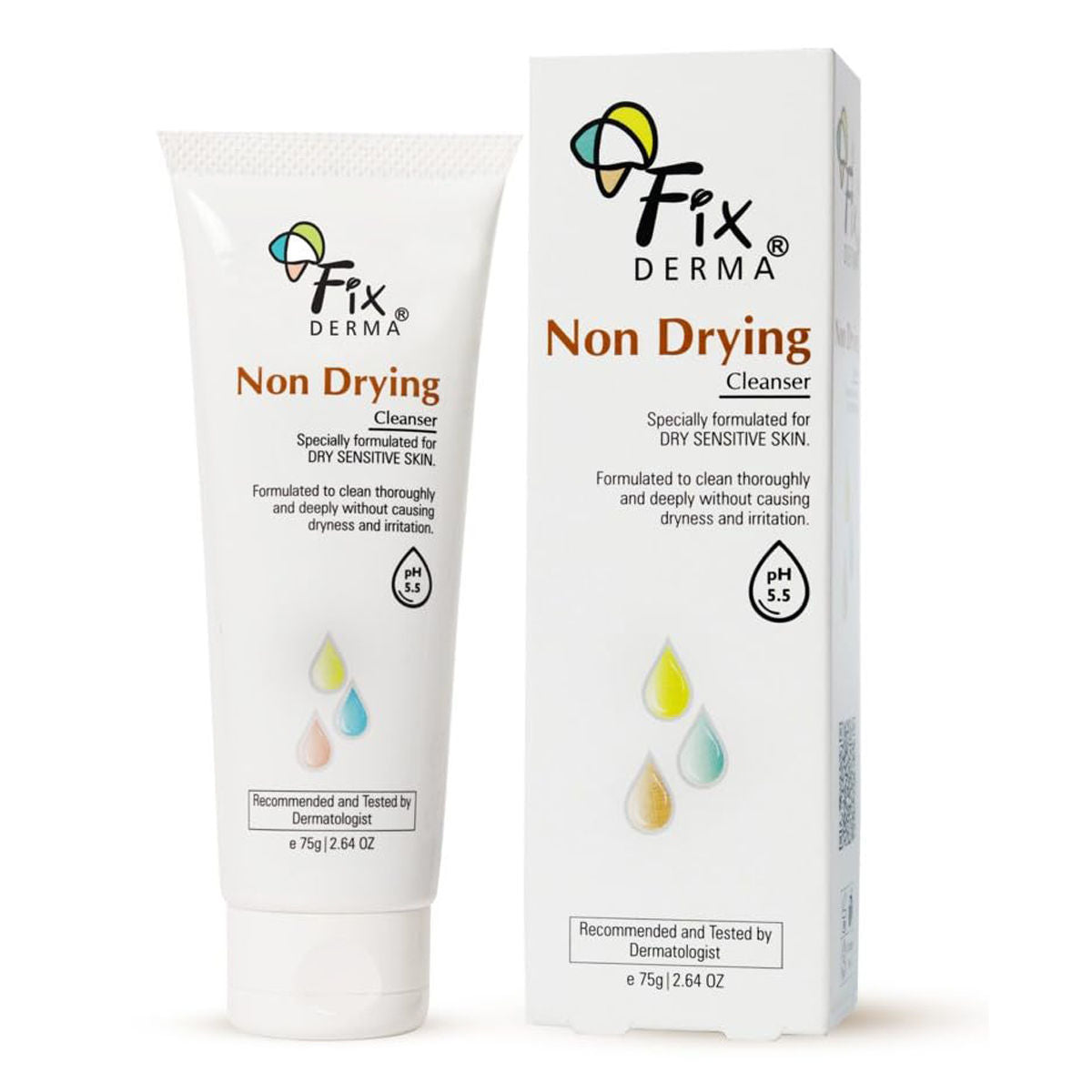 Fixderma Non Drying Cleanser, soap-free & pH Balanced, Pore-Refining, Non-irritating cleanser