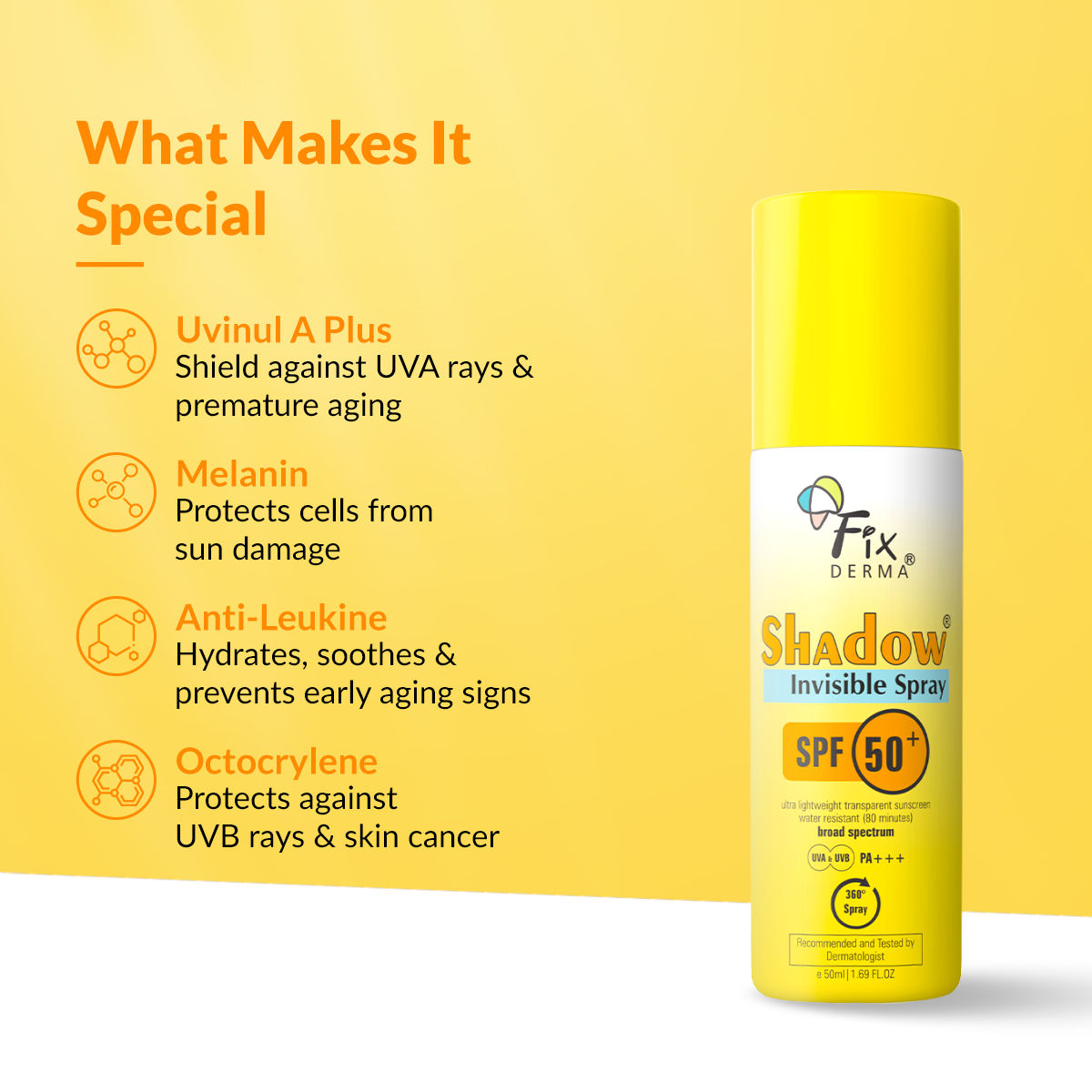 Fixderma Shadow SPF 50 + Invisible Spray