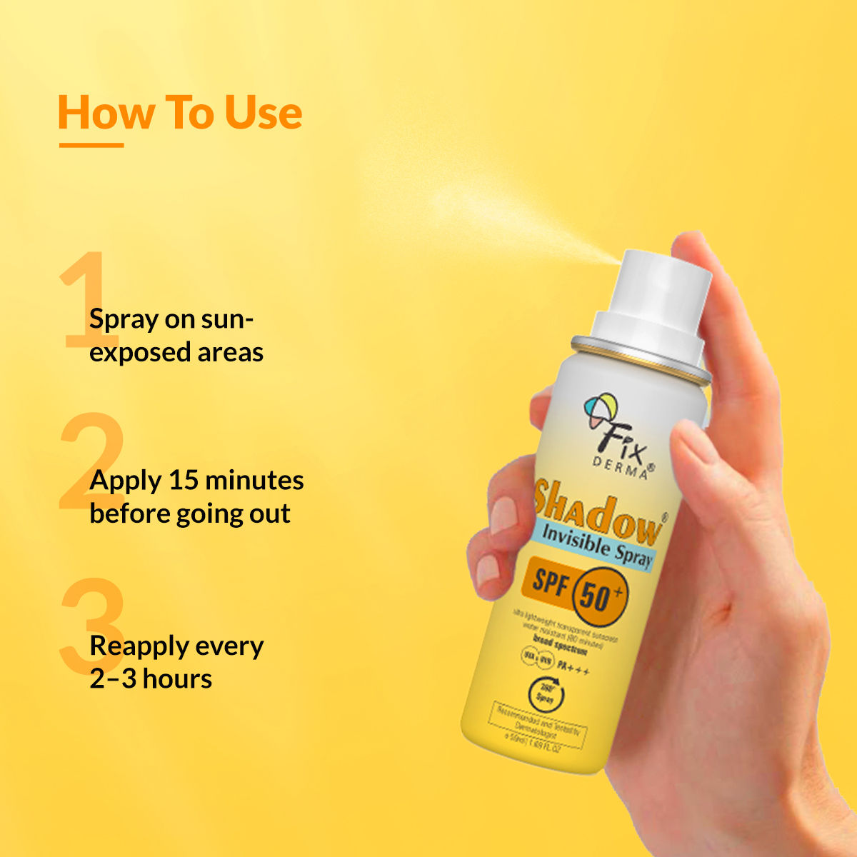 Fixderma Shadow SPF 50 + Invisible Spray