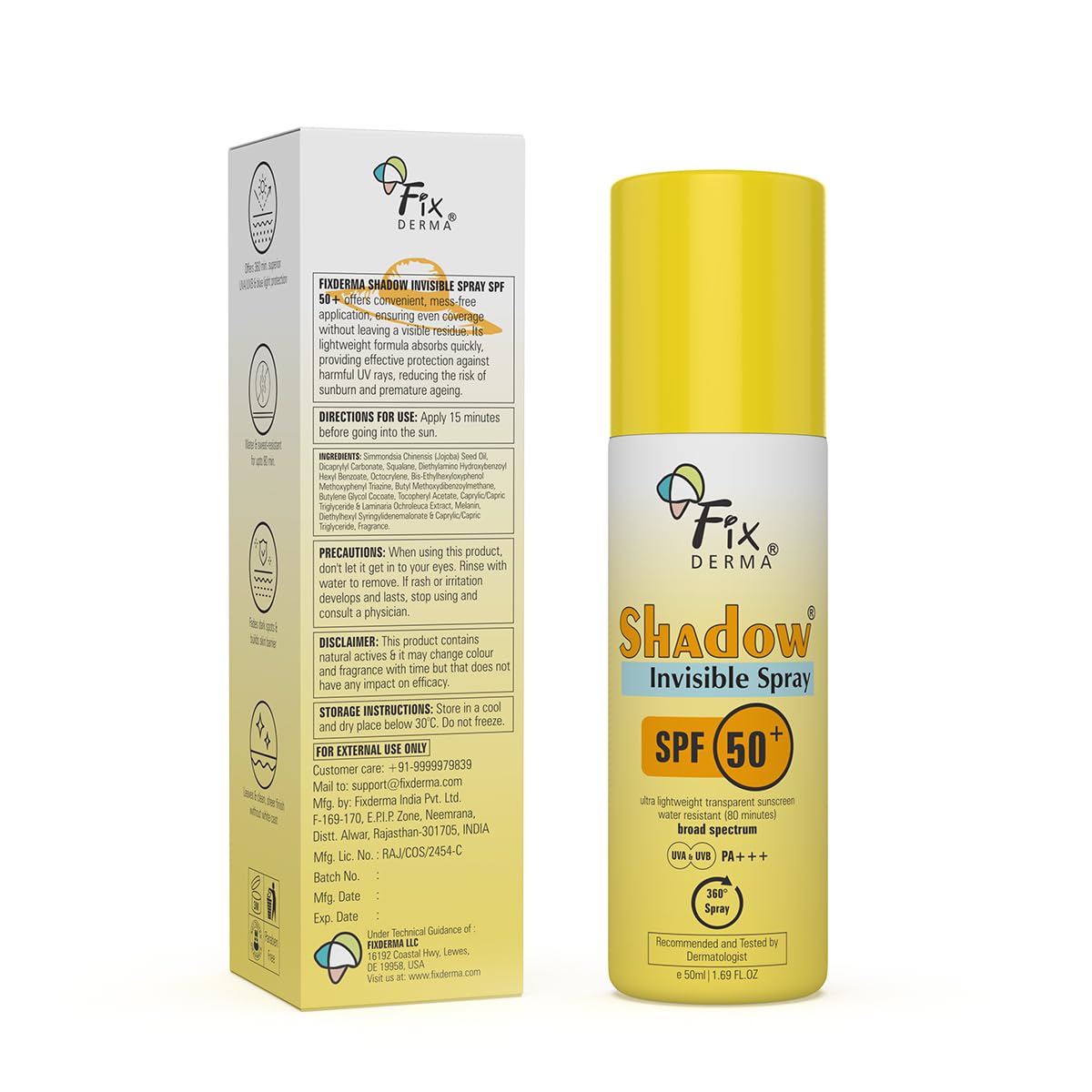 Fixderma Shadow SPF 50 + Invisible Spray