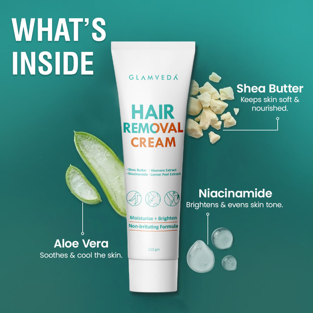Glamveda Hair Removal Cream Easy & Gentle Hair Removal Solution
