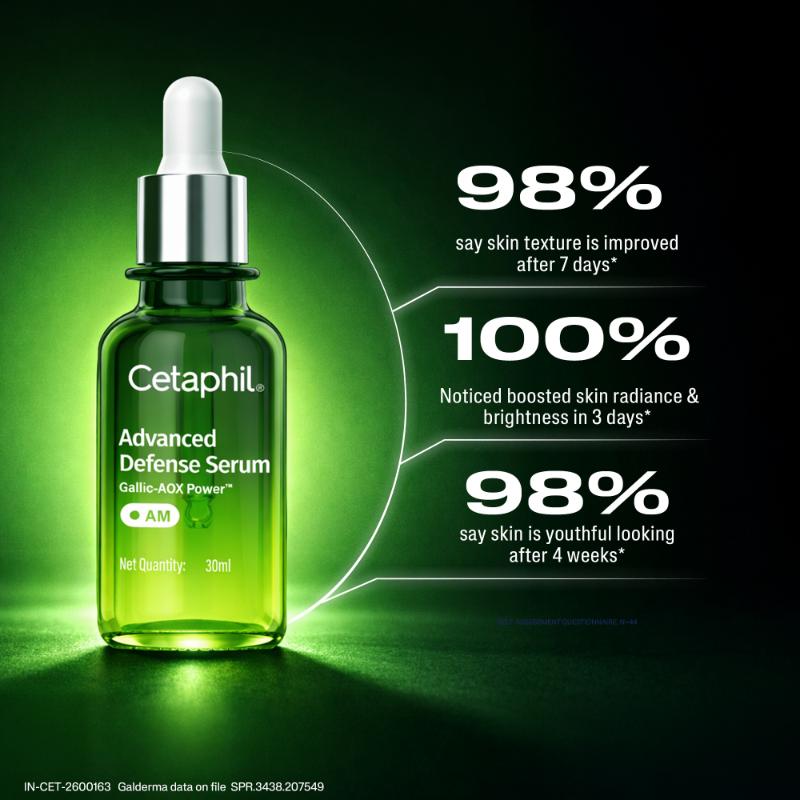 Cetaphil Advanced Defense Serum with Gallic Acid, Boosts Skin Radiance & Brightness