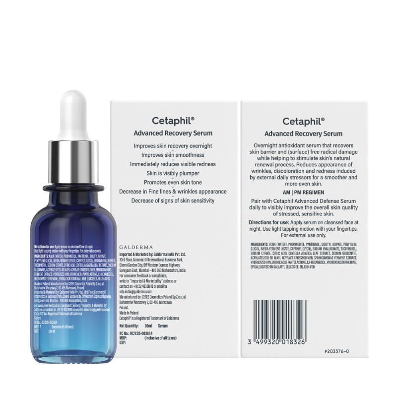Cetaphil Advanced Recovery Serum with Gallic Acid, 2X Faster Barrier Repair