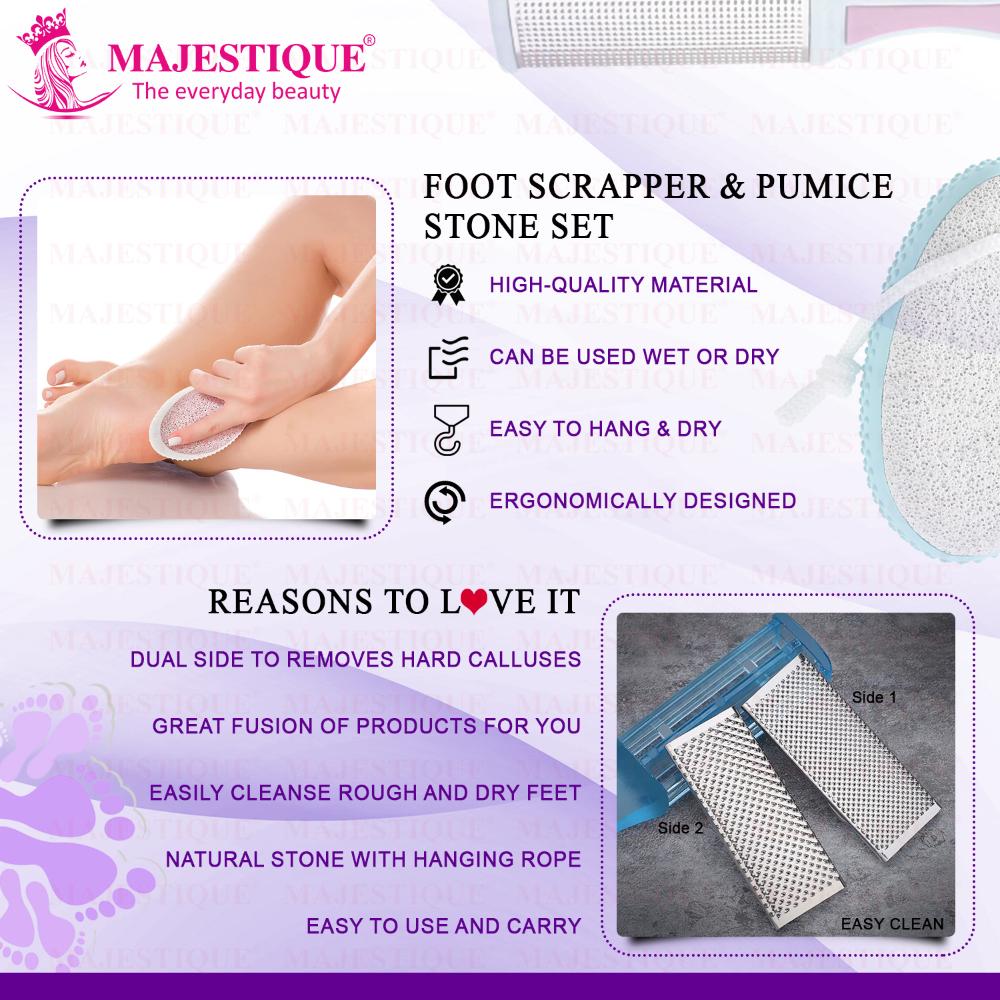 Majestique Foot Scraper & Pumice Stone Set