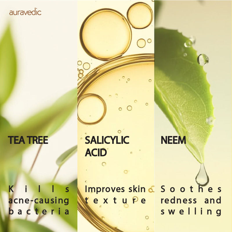 Auravedic Neem & Tea Tree Face Wash For Oily And Acne Prone Skin Tea Tree Oil Salicylic Face Wash