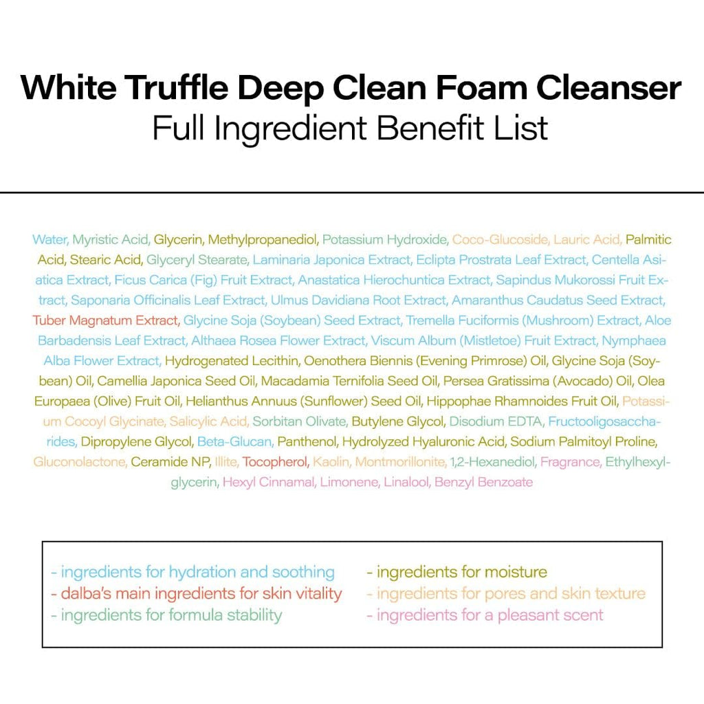 d'Alba piedmont White Truffle Deep Clean Foam Cleanser, Vegan, All Skin Types