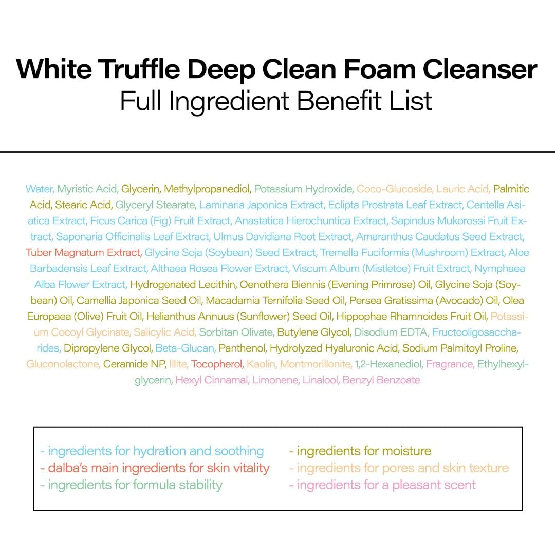 d'Alba piedmont White Truffle Deep Clean Foam Cleanser, Vegan, All Skin Types