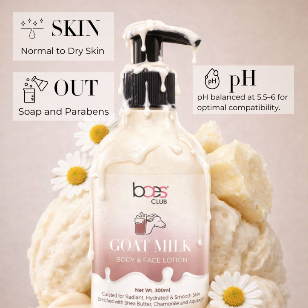 Baes Club Goat Milk Body & Face Lotion With Shea Butter | Intense Nourishment & Glowing Skin Unisex