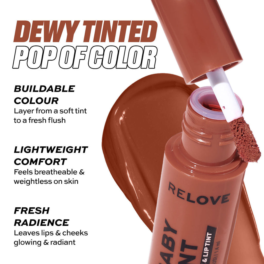 Makeup Revolution Relove Baby Lip & Cheek Tint - Long Lasting - Soft & Glowy Finish