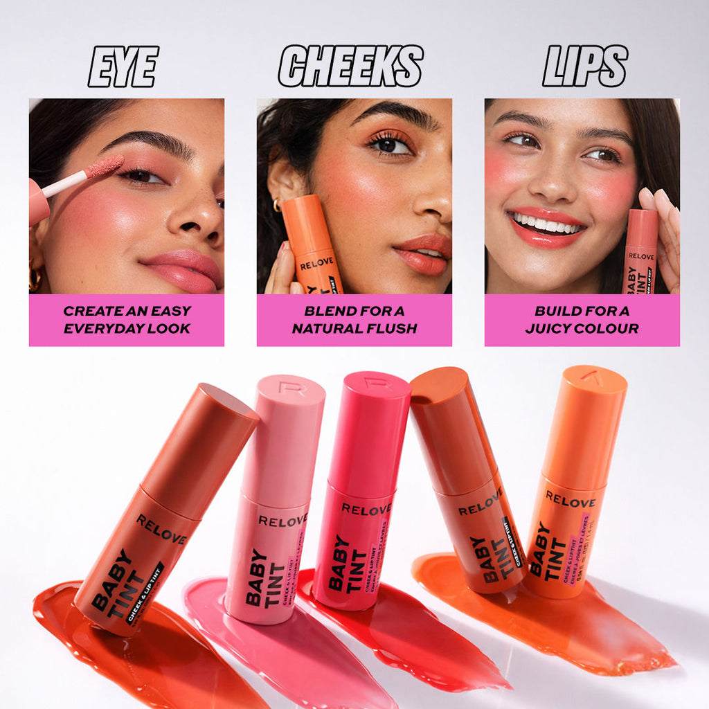 Makeup Revolution Relove Baby Lip & Cheek Tint - Long Lasting - Soft & Glowy Finish