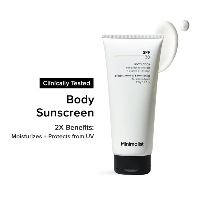 Minimalist SPF 30 Body Lotion With Vitamin E, Gylcerin & Green Tea Extract