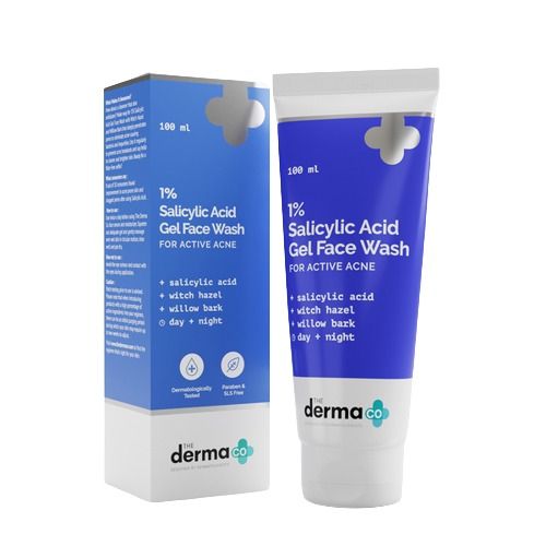 The Derma Co 1% Salicylic Acid Face Wash for Active Acne with Salicylic Acid & Witch Hazel