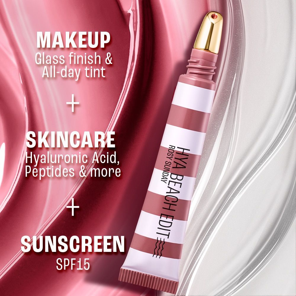 Lakme 9to5 Hya Beach Edit Lip Gloss Stain, Hydrating, Lasting Tint, SPF 15